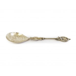 Silver decorative spoon Baptism of Nations, David Andersen, 19th - early 20th century, Norway