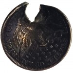 Moneta 1/4 dolara / ćwierćdolarówka USA z 1902 r. ze śladami po pocisku
