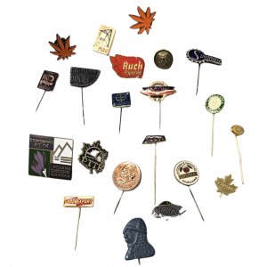 Set of vintage and contemporary pins
