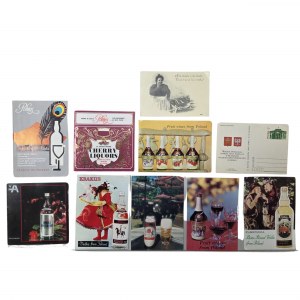 Set of vintage postcards and advertising materials