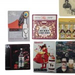 Set of vintage postcards and advertising materials