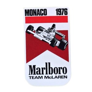 Vintage sticker, Marlboro Team McLaren, Formula 1 Monaco 1976