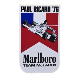 Naklejka vintage, Marlboro Team McLaren, Formuła 1 Paul Ricard 1976