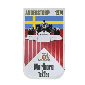 Vintage sticker, Marlboro Team Texaco, Formula 1 Anderstorp 1974