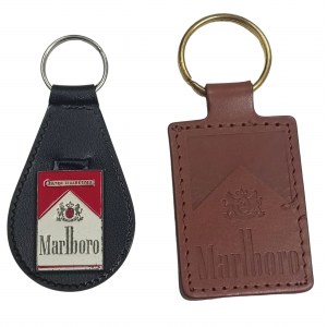 Set of two marlboro vintage leather key rings