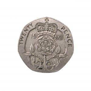 Pièce de 20 pence, Royaume-Uni, Elizabeth II, 1993