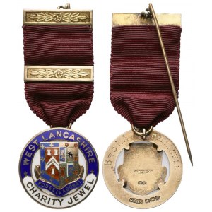 Medaglia West Lancashire Charity Jewel, Kodes La Adonai, AG E Smalti (29 x 71,5 mm)