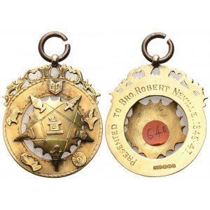 Ciondolo In Oro Con Simboli Massonici (30,5 x 38 mm)