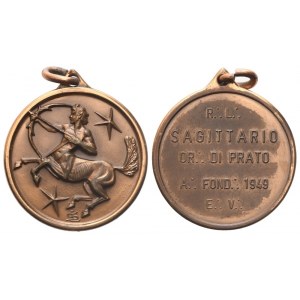Medaglia R. L. Sagittario Or. Di Prato, A. Fond. 1949 E. V., AE (30 mm)
