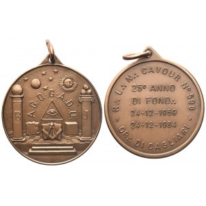 Medaglia R. L. N. Cavour N° 598 Or. Di Cagliari, 1984, AE (35,7 mm)