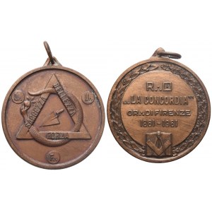 Medaglia Saggezza Bellezza Forza Or. Di Firenze, 1961, AE (41,5 mm)