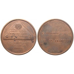 Medaglia R. L. Fantiscritti N° 732 Or. Di Carrara, 10 Febbraio 1979 dai 33 Fratelli, AE (51,3 mm)