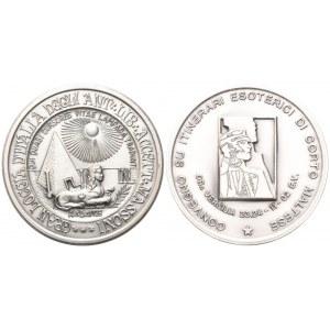 Medaglia Gran loggia d'Italia Degli Ant. lib. Accett. massoni, Convegno Su Itinerari Esoterici Di Corto Maltese, Or. Versilia 23.24 - 11 - 02 E. V. (50,6 mm)