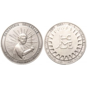 Medaglia Massoneria Universale Grande Oriente d'Italia, R. L. Michael N° 939 Or. Di Roma A. V. L. (45,4 mm)