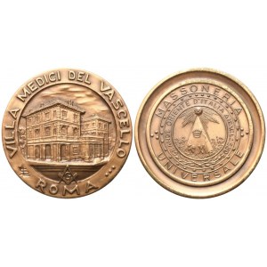 Medaglia Villa Medici Del Vascello Roma, Massoneria Universale (51,3 mm)