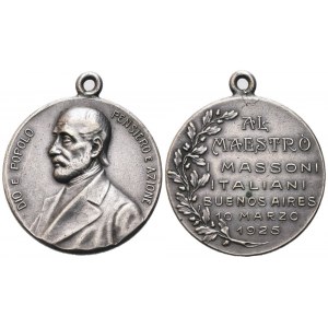 Medaglia Al Maestro I massoni Italiani, Buenos Aires 10 Marzo 1925 (28,5 mm)