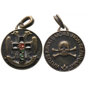 Medaglia Smaltata Spes Mea In Deo Est, Virtus Iunxit Mors Non Separabit (31,7 mm)