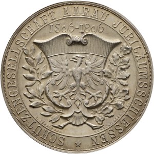 Switzerland - Aargau - Silver medal 1896 - Aarau, Jubilee shooting of the Aarau Shooting Society - Switzerland, Swiss Shooting Medal