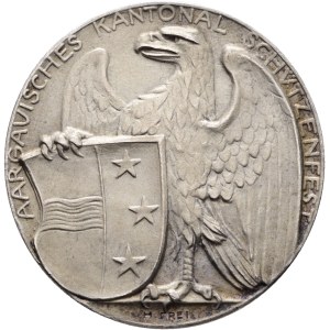 Schweiz - Aargau - Silbermedaille 1908 - Aarau, Aargauisches Kantonalschützenfest - Switzerland, Swiss Shooting Medal