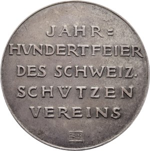 Switzerland - Aargau - Silver medal 1924 - Aarau, Centennial of the Swiss Shooting Club 1824-1924 - Switzerland, Swiss Shooting Medal