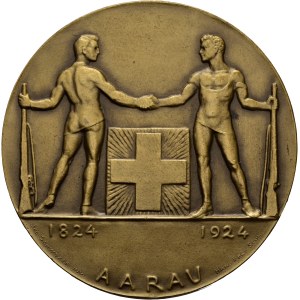 Schweiz - Aargau - Bronzemedaille 1924 - Aarau, Jahrhundertfeier des Schweizerischen Schützenvereins 1824-1924