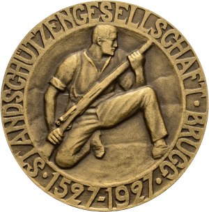 Switzerland - Aargau - Bronze medal 1927 - Brugg, Standschützengesellschaft Brugg 1527-1927 - Switzerland, Swiss Shooting Medal