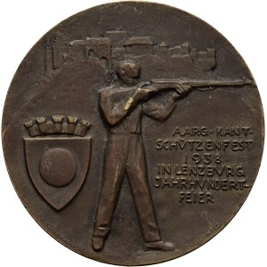 Schweiz - Aargau - Bronzemedaille 1938 - Lenzburg, Aargauisches Kantonalschützenfest, Jungschützen Treffen - Switzerland, Swiss Shooting Medal