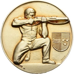 Schweiz - Aargau - vergoldete Silbermedaille 1968 - Aargauischer kantonaler Kleinkaliberschützenverband - Switzerland, Swiss Shooting Medal