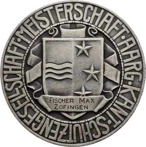 Switzerland - Aargau - silver-plated white metal medal without year - Aargauische Kantonalschützengesellschaft, Championship - Switzerland, Swiss Shooting Medal