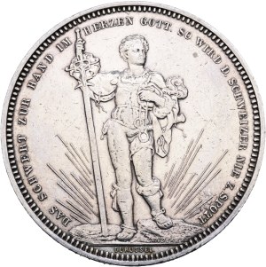 Switzerland - Basel - 5 Francs 1879, Shooting Thaler - Basel, Federal Shooting Festival - Switzerland, 5 Francs Swiss Shooting Thaler