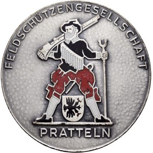 Schweiz - Basel - versilberte Bronzemedaille 1957 - Pratteln, Feldschützengesellschaft, Schiessplatz Gaiswald 1876-1957 - Switzerland, Swiss Shooting Medal