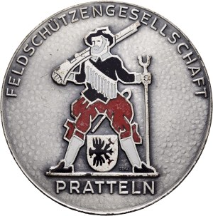 Switzerland - Basel - silver-plated bronze medal 1957 - Pratteln, Feldschützengesellschaft, Schiessplatz Gaiswald 1876-1957 - Switzerland, Swiss Shooting Medal
