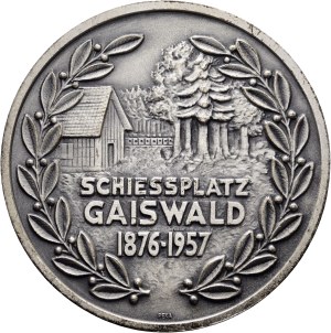 Switzerland - Basel - silver-plated bronze medal 1957 - Pratteln, Feldschützengesellschaft, Schiessplatz Gaiswald 1876-1957 - Switzerland, Swiss Shooting Medal