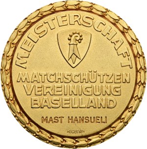 Switzerland - Basel - gold-plated bronze medal n.d. - Baselland, Match Shooting Association, Championship - Switzerland, Swiss Shooting Medal