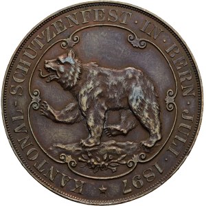 Schweiz - Bern - Silbermedaille 1897 - Bern, Kantonal Schützenfest - Switzerland, Swiss Shooting Medal