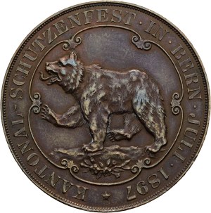 Switzerland - Bern - Silver medal 1897 - Bern, Cantonal Shooting Festival - Switzerland, Swiss Shooting Medal