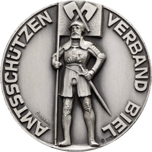 Switzerland - Bern - Silver medal 1904 - Biel, Official Shooting Association - Switzerland, Swiss Shooting Medal
