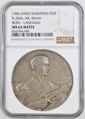 Switzerland - Bern - Silver medal 1906 - Langnau, Cantonal Shooting Festival - NGC MS 64 - Switzerland, Swiss Shooting Medal