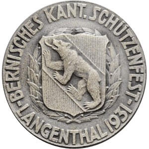 Schweiz - Bern - Silbermedaille 1931 - Langenthal, Bernisches Kantonalschützenfest
