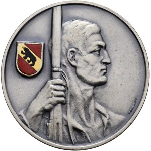 Schweiz - Bern - versilberte Bronzemedaille o. J. - Bernischer Kantonaler Kleinkaliberschützenverband, Fleissmedaille - Switzerland, Swiss Shooting Medal