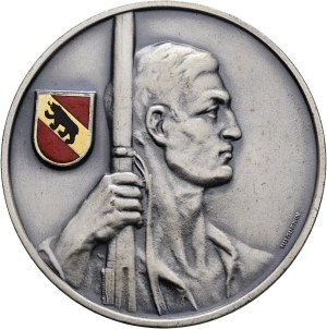 Switzerland - Bern - silver-plated bronze medal n.d. - Bernese Cantonal Smallbore Shooting Association, Fleissmedaille - Switzerland, Swiss Shooting Medal
