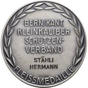 Schweiz - Bern - versilberte Bronzemedaille o. J. - Bernischer Kantonaler Kleinkaliberschützenverband, Fleissmedaille - Switzerland, Swiss Shooting Medal