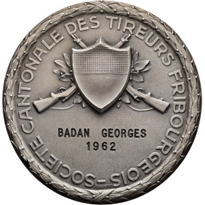 Schweiz - Freiburg - Silbermedaille 1962 - Fribourg, Société cantonale des tireurs Fribourgeois - Switzerland, Swiss Shooting Medal