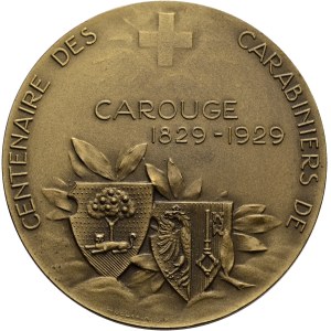 Schweiz - Genf / Genève - Bronzemedaille 1929 - Carouge, Centenaire des carabiniers 1829-1929