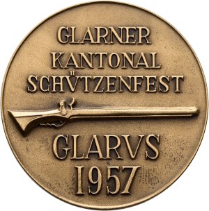 Switzerland - Glarus - Bronze medal 1957 - Glarus, Glarner Kantonal-Schützenfest - Switzerland, Swiss Shooting Medal