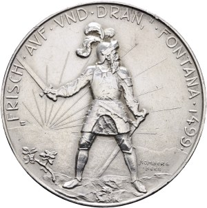 Switzerland - Graubünden - Silver medal 1900 - Chur, Graubündnerisches Kantonal-Schützenfest - Switzerland, Swiss Shooting Medal