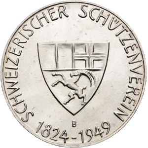 Schweiz - Graubünden - Silbermedaille 1949 - Chur, Eidgenössisches Schützenfest - Switzerland, Swiss Shooting Medal
