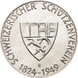 Switzerland - Graubünden - Silver medal 1949 - Chur, Federal Shooting Festival - Switzerland, Swiss Shooting Medal