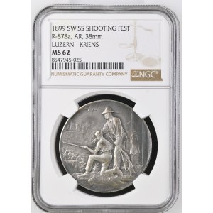 Switzerland - Lucerne - Silver medal 1899 - Kriens, Lucerne Cantonal Shooting Festival - NGC MS 62 - Switzerland, Swiss Shooting Medal