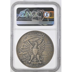 Schweiz - Neuenburg - Silbermedaille 1898 - Neuchâtel, Eidgenössisches Schützenfest / Tir fédéral - NGC MS 64 - Switzerland, Swiss Shooting Medal